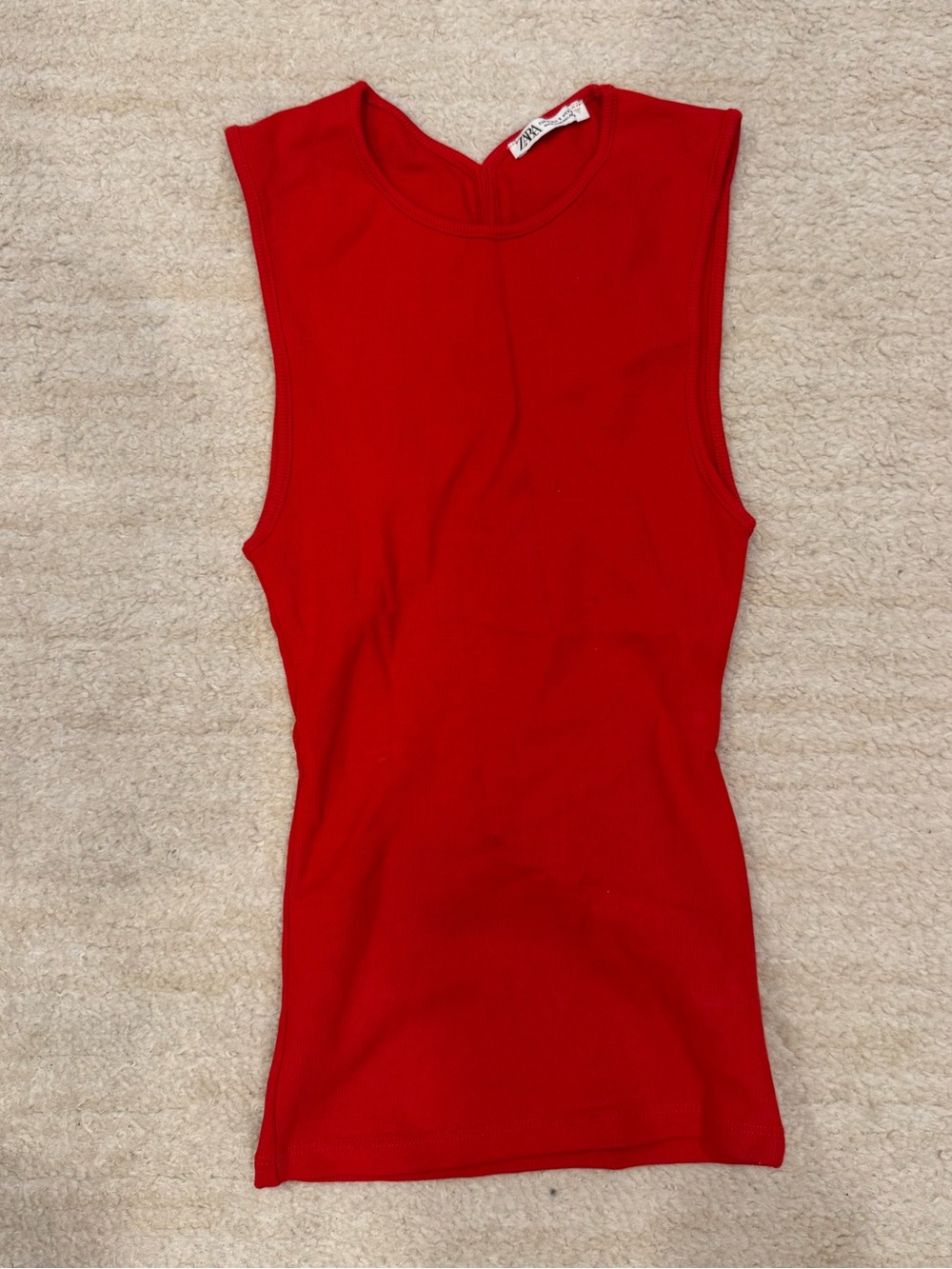 Zara Red Sleeveless Tank Top